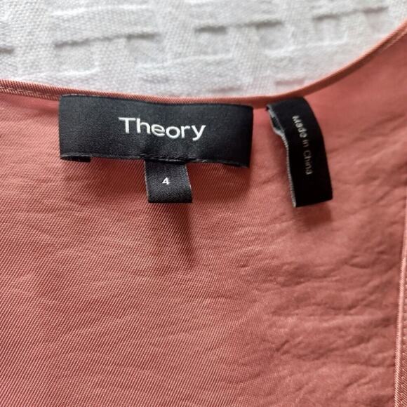 Theory 90s V-Neck Maxi Dress Dusty Carnation Size 4 Excellent Condition - Picture 9 of 12